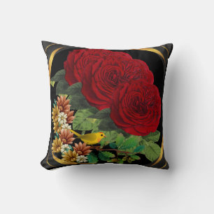 Röd ros Bird Pillow Kudde
