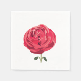 Röd Ros Blomma Blomster Röd Ros Fest Pappersservett