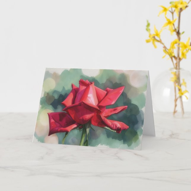 Röd ros blomma blomsterkonst tom anteckningskort (Gul blomma)