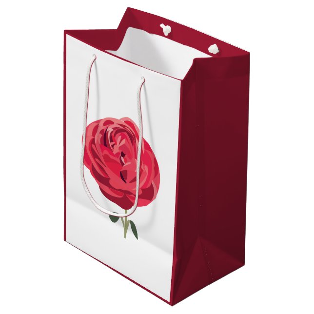 Röd Ros Blomma Floral Röd Ros (Framsidan Vinklad)