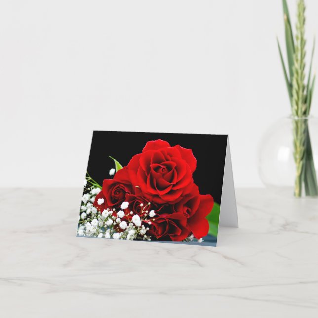 Röd ros blomma Grattiskort Kort (Framsida)