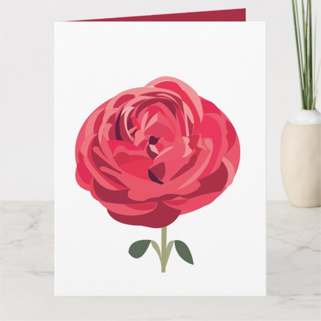 Röd Ros Blomma Röd Ros Hälsning Kort (Framsida)
