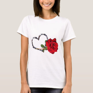 röd ros blomma t shirt