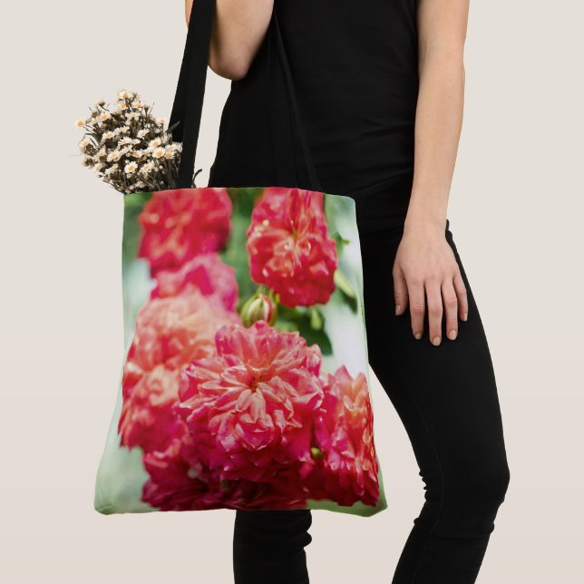 Röd ros blomma tygkasse (Närbild)