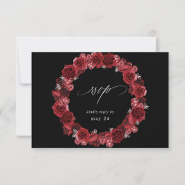 Röd Ros Blommig & Kristall med måltids RSVP - Svar