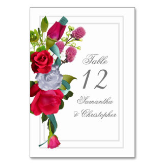 Röd ros blommigt bordsnummer