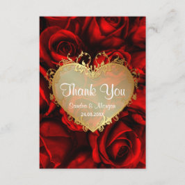 Röd ros Blommigt Bröllop Tack