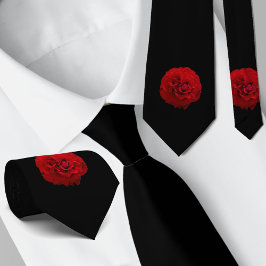 Röd ros Blommigt Classic Black Slips
