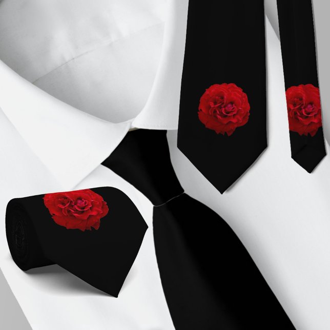 Röd ros Blommigt Classic Black Slips (Skapare uppladdad)