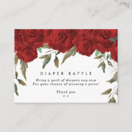 röd ros blommigt Daper Raffle-kort Tilläggskort