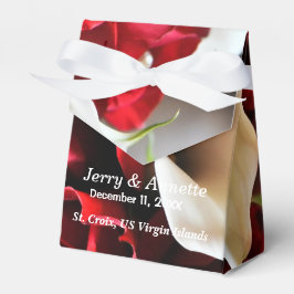 Röd ros Blommigt Elegant Flower Guld Bollar Bröllo Presentaskar