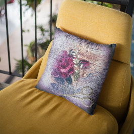 Röd ros Blommigt Ephemera Home Decor Kudde