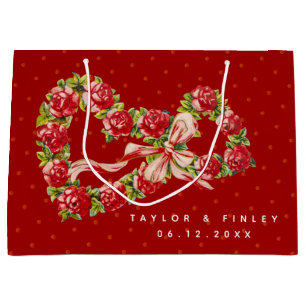 Röd ros Blommigt Hjärtkramper Elegant Utsöndring V