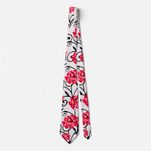 Röd ros Blommigt Illustration Mönster Design Slips
