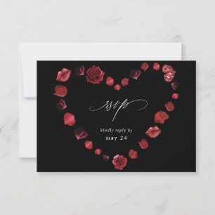 Röd ros Blommigt & Läppar Heart w Meal OSA - Black Kort