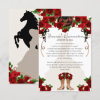 Röd ros Blommigt Mariachi Charro Quinceanera Info