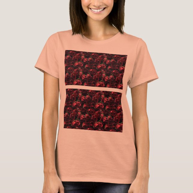 Röd ros Blommigt T-Shirt Dress (Framsida)
