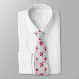 Röd ros Blommönster Elegant NeckTie Slips