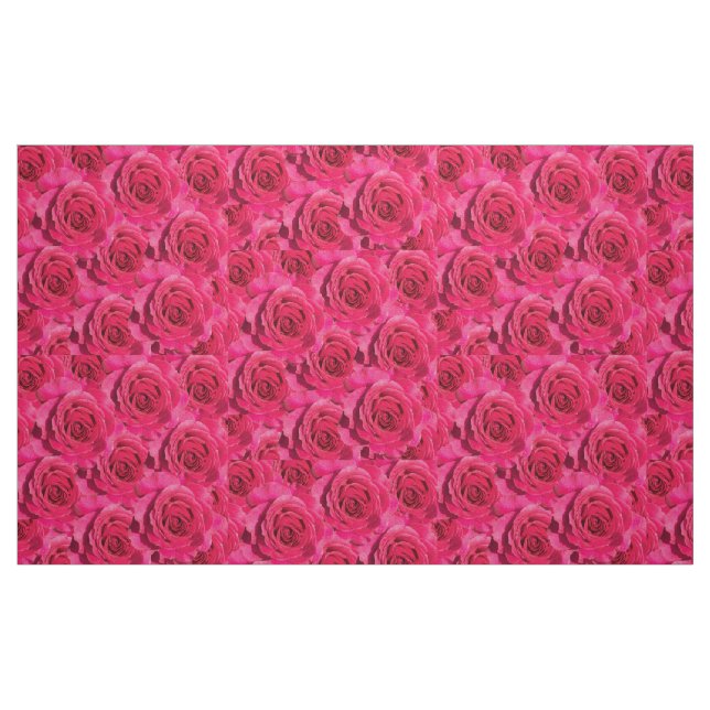 Röd ros blommönster tyg (Fat Quarter)
