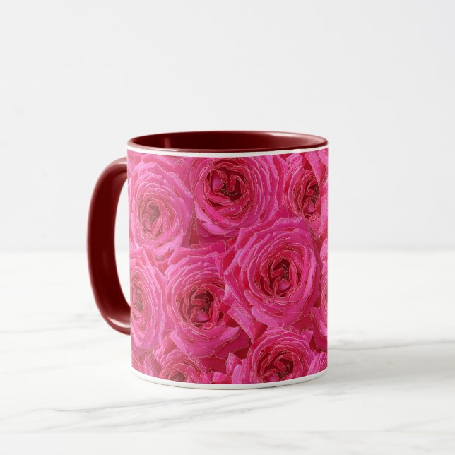 Röd ros, blommor, rött, kärlek mugg (Framsida vänster)