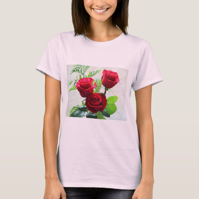 Röd ros Bloom T-Shirt (Framsida)