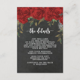röd ros boho bröllop informationskort tilläggskort