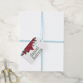 Röd ros Boho Bröllop Presentetikett