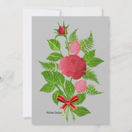 Röd ros Boquet Julkort