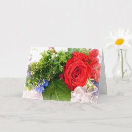 Röd ros Bouquet Alla hjärtans/Lycklig-årsdag Kort