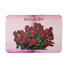Röd ros Bouquet Badrumsmatta