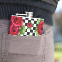 Röd ros Bouquet Blommigt Kärlek Rockabilly Checkat
