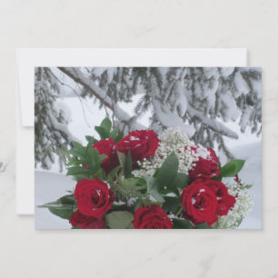 Röd ros Bouquet i Snö White Winter Wedding