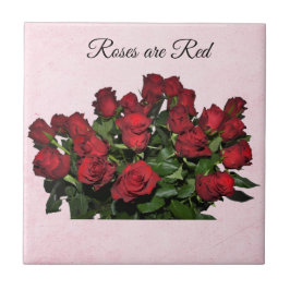 Röd ros Bouquet Kakelplatta