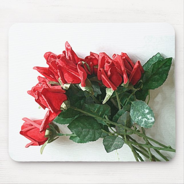 Röd ros Bouquet Mousepad Musmatta (Framsidan)