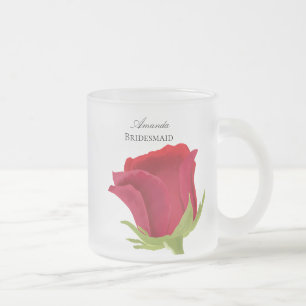 Röd ros Bridesmaid namn gift Mugg