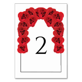 Röd ros Bröllop Bordsnummer-kort Bordsnummer