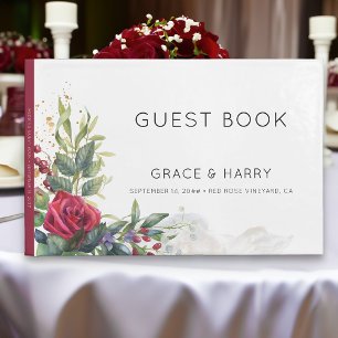 Röd ros Bröllop Guest Bok