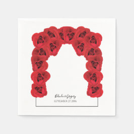 Röd ros Bröllop Pappersservett