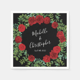 Röd ros Bröllop Pappersservett