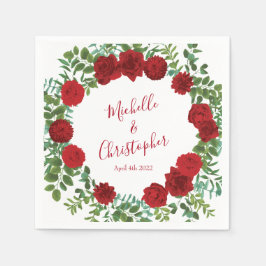 Röd ros Bröllop Pappersservett