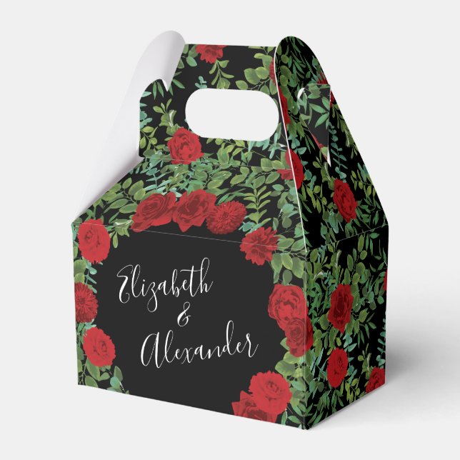Röd ros Bröllop Presentaskar (Framsidan Sidan)
