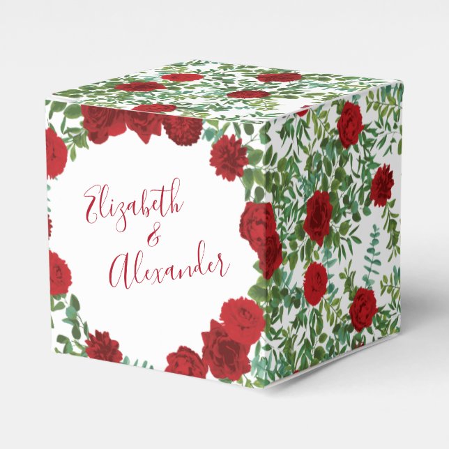 Röd ros Bröllop Presentaskar (Framsidan Sidan)