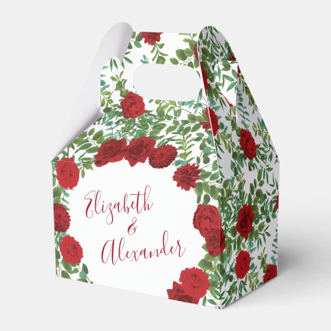 Röd ros Bröllop Presentaskar (Framsidan Sidan)