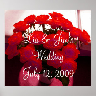 Röd ros Bröllop Valentine Poster - Anpassadet