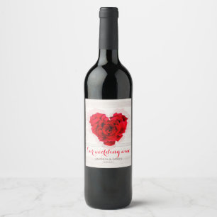 Röd ros bröllop Vin/Vin 2001 Vinflaska Etikett