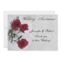 Röd ros bröllopsinbjudan