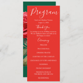 Röd ros Bröllopsprogrammen Meny