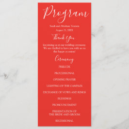 Röd ros Bröllopsprogrammen Meny