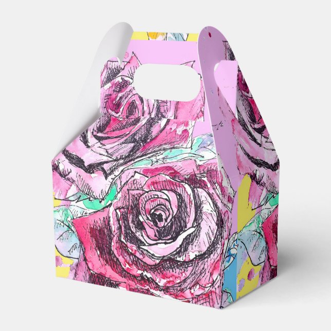 Röd ros bröllopstårta Favorit Box Blomma Presentaskar (Framsidan Sidan)