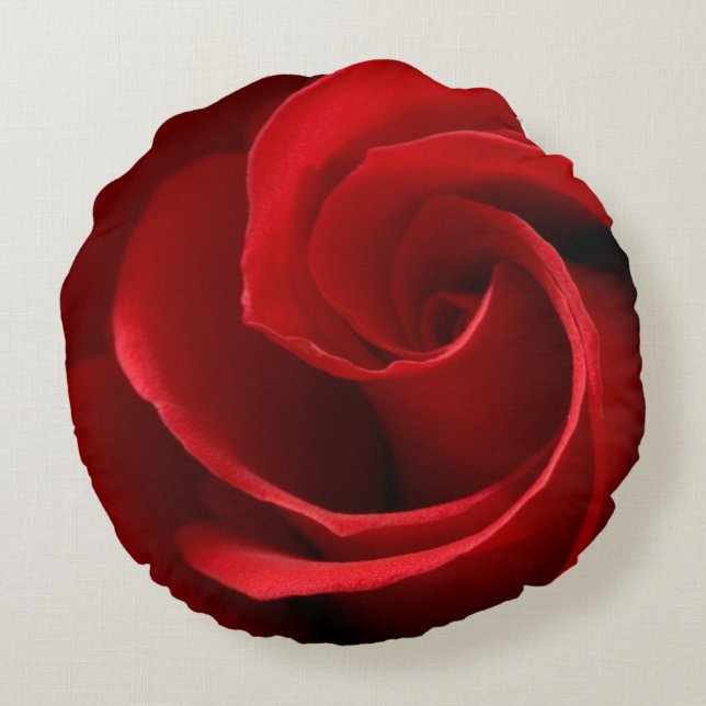 Röd ros Brushed Polyester Round Dekorativ kudde (Baksidan)